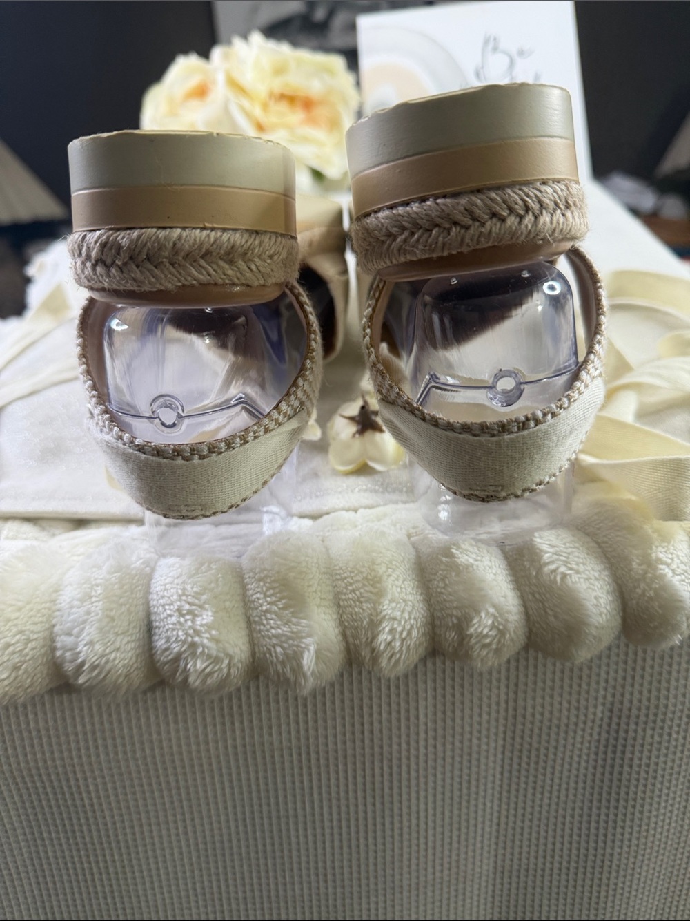 Vince Camuto Cream Ankle-Tie Espadrille Wedges - Picture 7 of 13